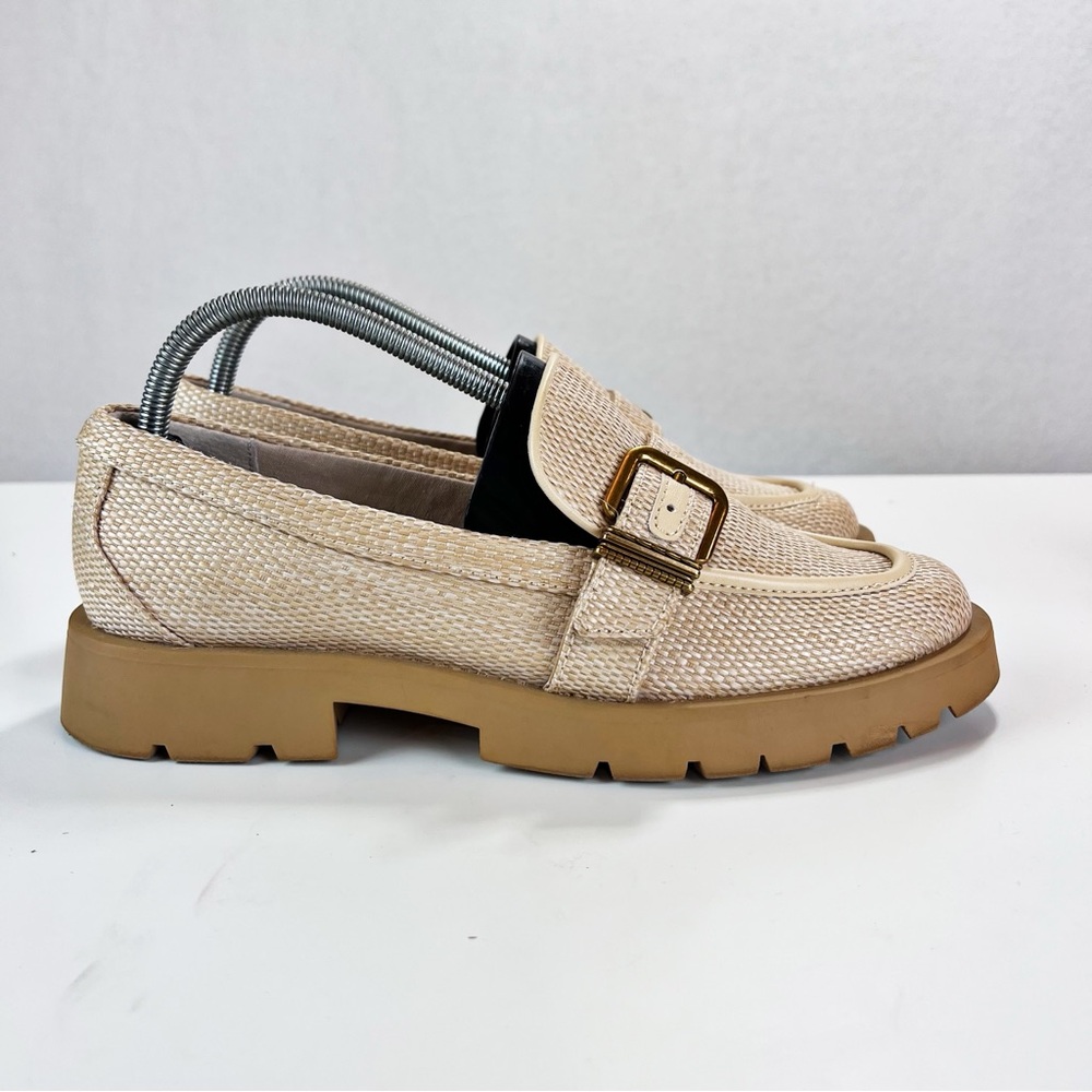 Dolce Vita Ericka Loafer Size 10 Raffia Buckle Slip-on Chunky Sole